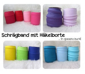 Schrägband mit Häkelborte